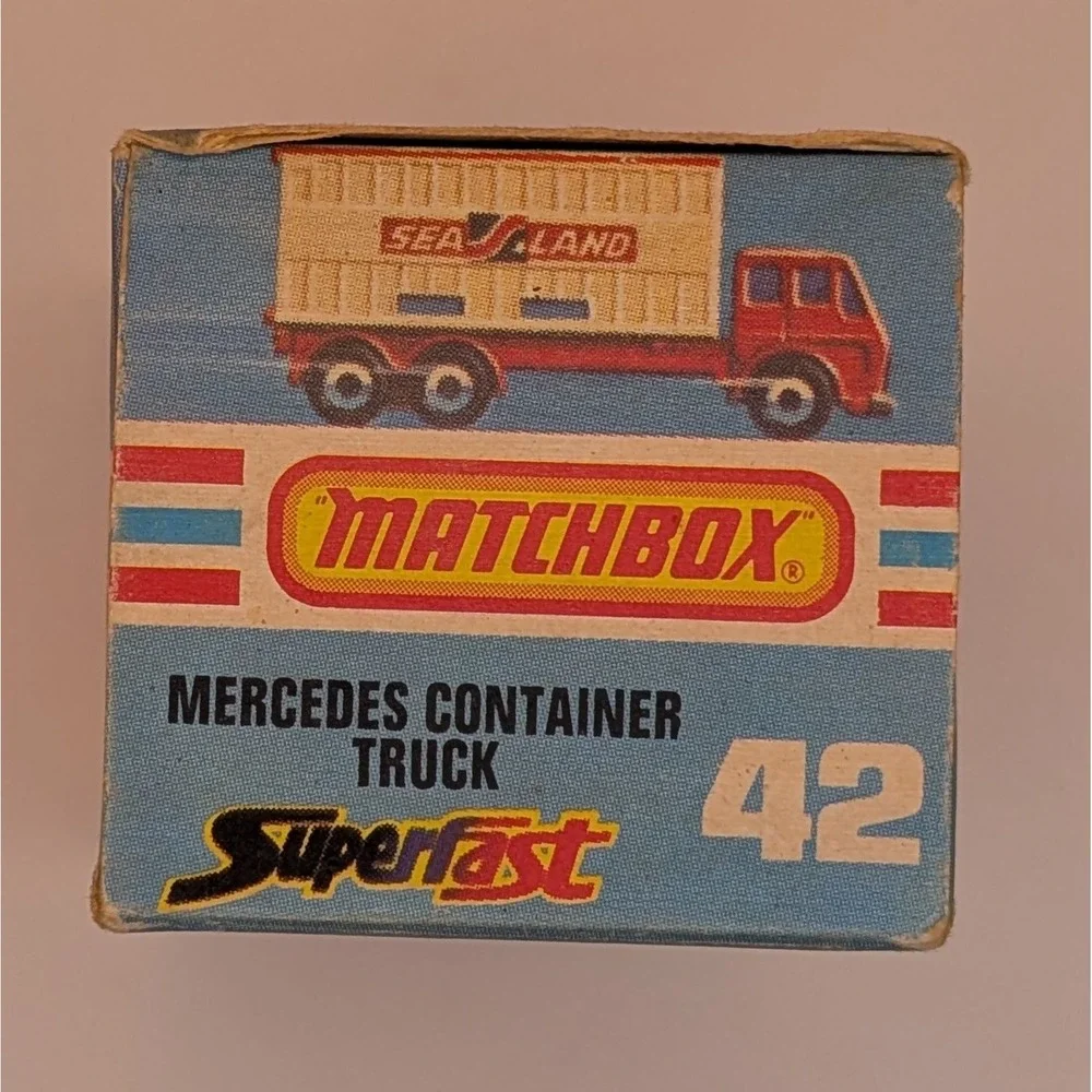 Matchbox Superfast 42 Mercedes Container Truck Sea-Land Red Lesney England Boxed